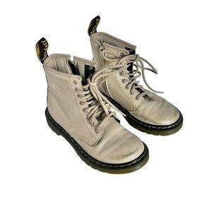 DR. MARTENS Girls Youth 25634 Taupe Combat Boot Size 13 Lace Up Booties
